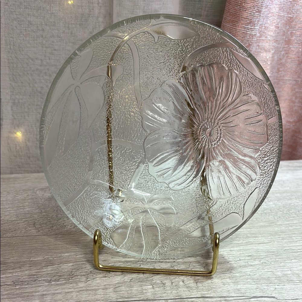 Elegant Glass Floral Bowl